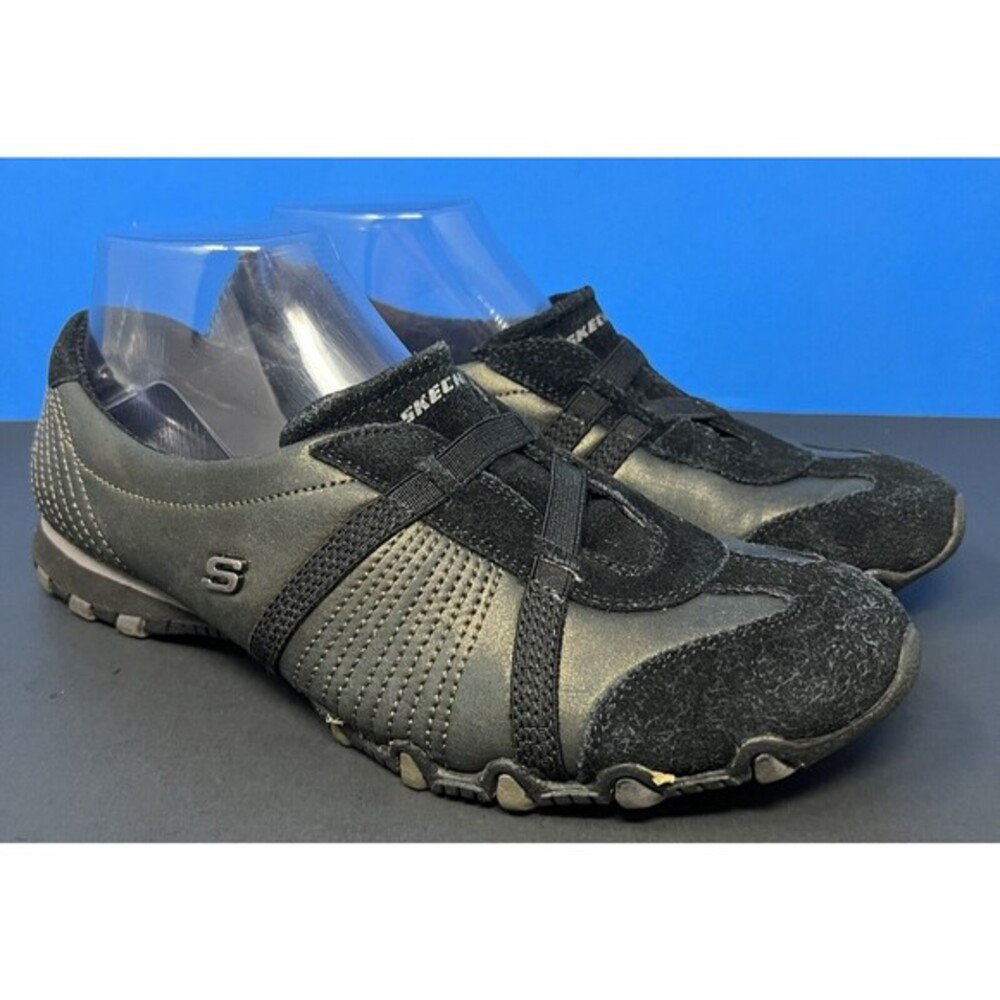 Skechers‎ Slip On Black Shoes Flats Women's Size 8.5 Leather Comfort 46577